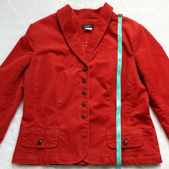 Like New J. Crew Red Orange Five Button Blazer, Size 12 - Picture 2 of 6